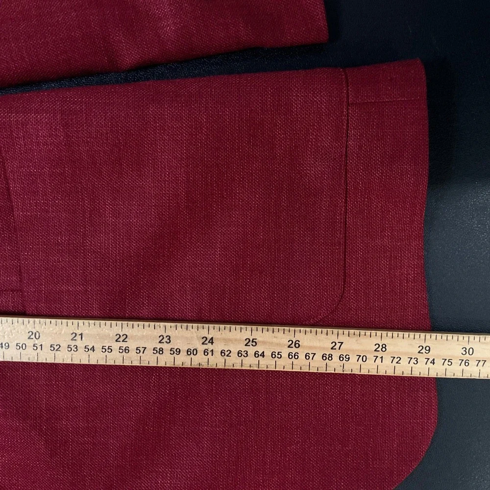 Nautica Blazer Mens 44S Red Linen Jensen Modern Fit Active Stretch NEW